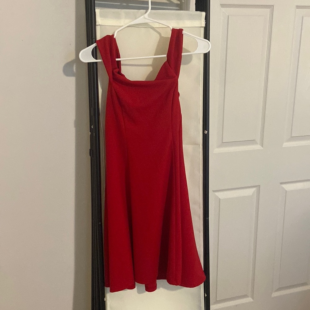 Red off the shoulder dress from Teeze me